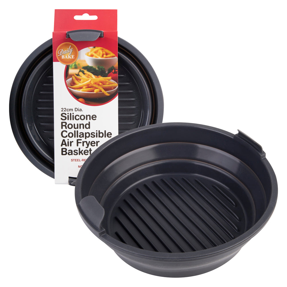 Daily Bake Silicone Collapsible Air Fryer Basket Round 22cm