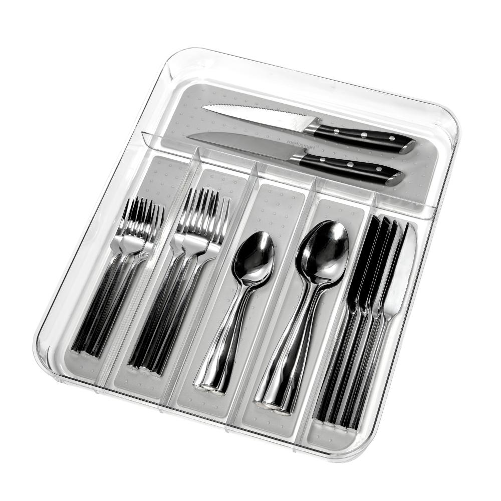 madesmart Clear Soft Grip Cutlery Tray