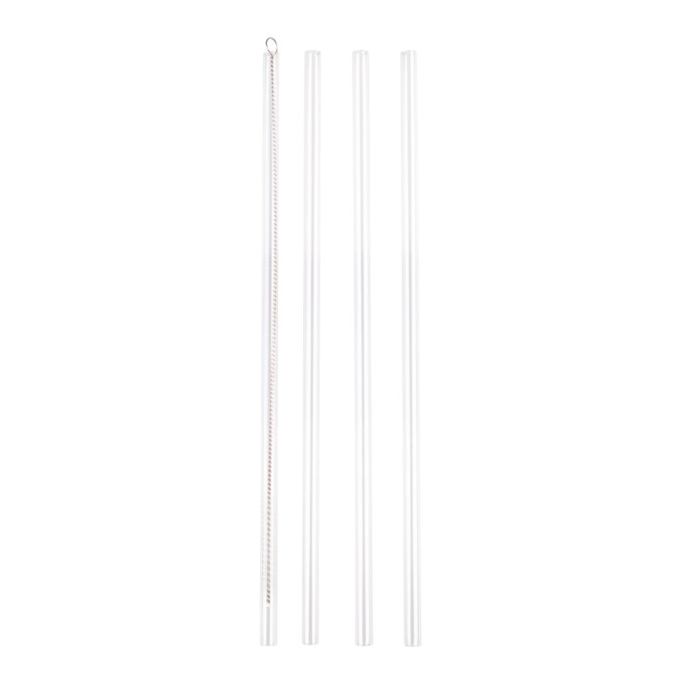 Oasis Commuter Set of 4 Travel Tumbler Straws with Cleaning Brush