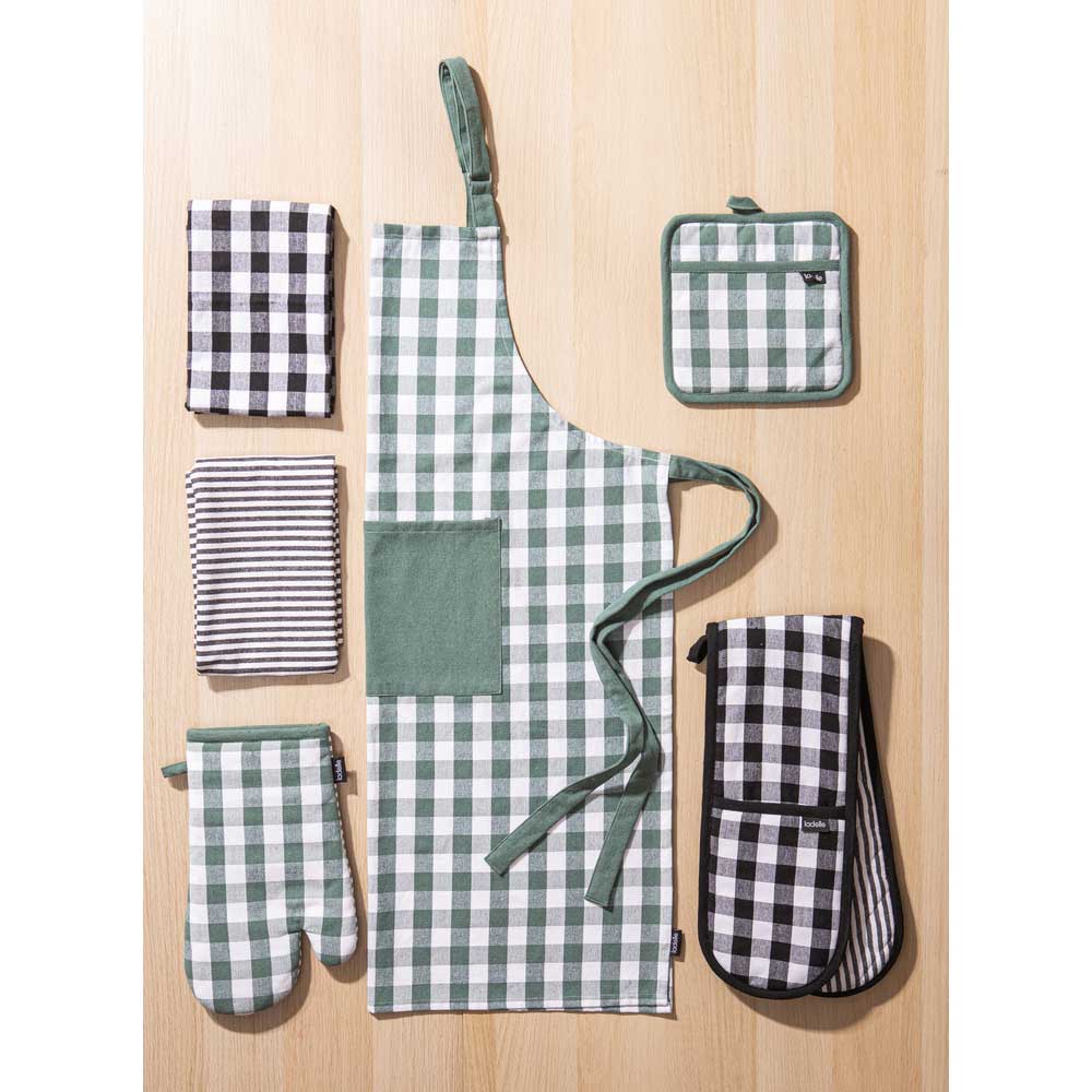 Ladelle Eco Gingham Double Oven Mitts