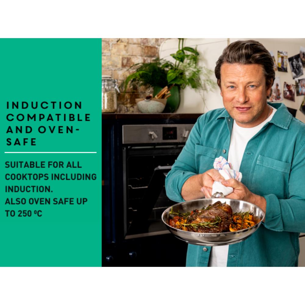 Jamie Oliver by Tefal Cook Smart Induction Stainless Steel Uncoated Frypan 28cm