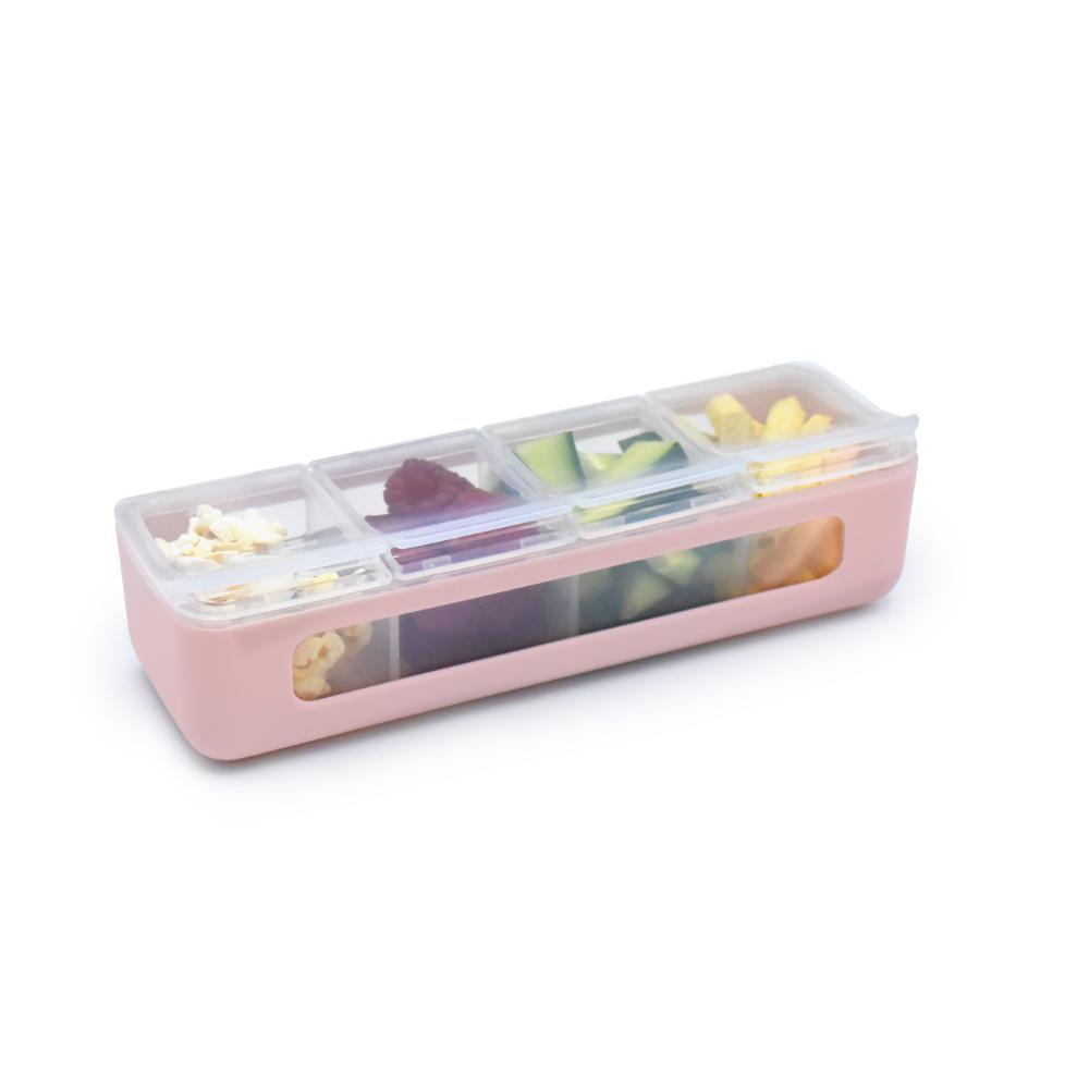 Melii 4 Compartment Snackle Box Pink - House