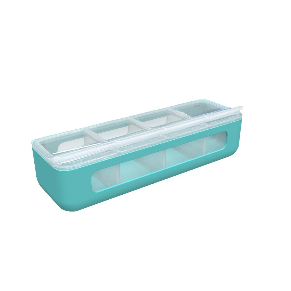 Melii 4 Compartment Snackle Box Blue - House