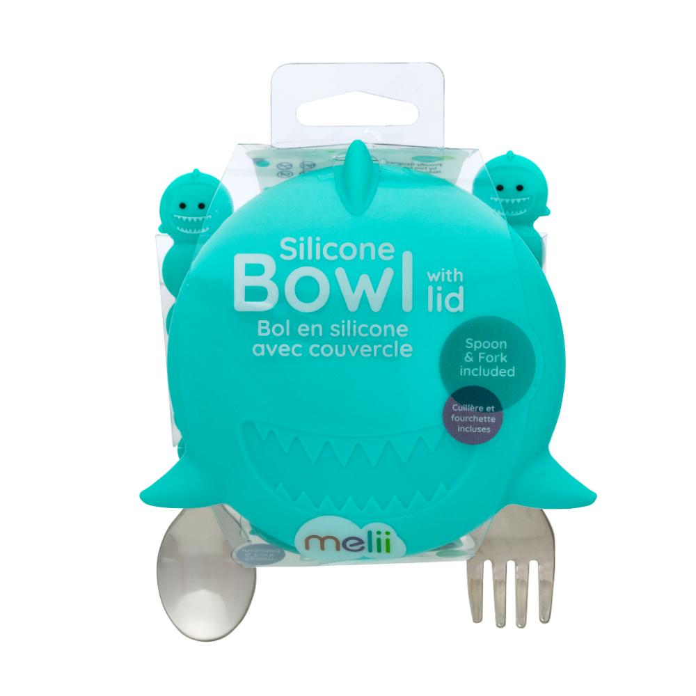 Melii Silicone Animal Bowls With Lid And Utensils - House