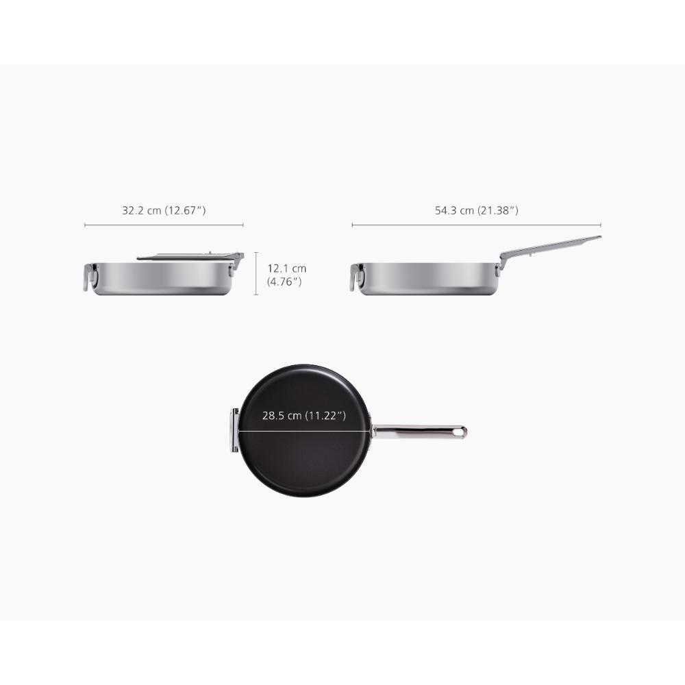 Joseph Joseph Space Steel Non Stick Stainless Steel Frypan 28cm