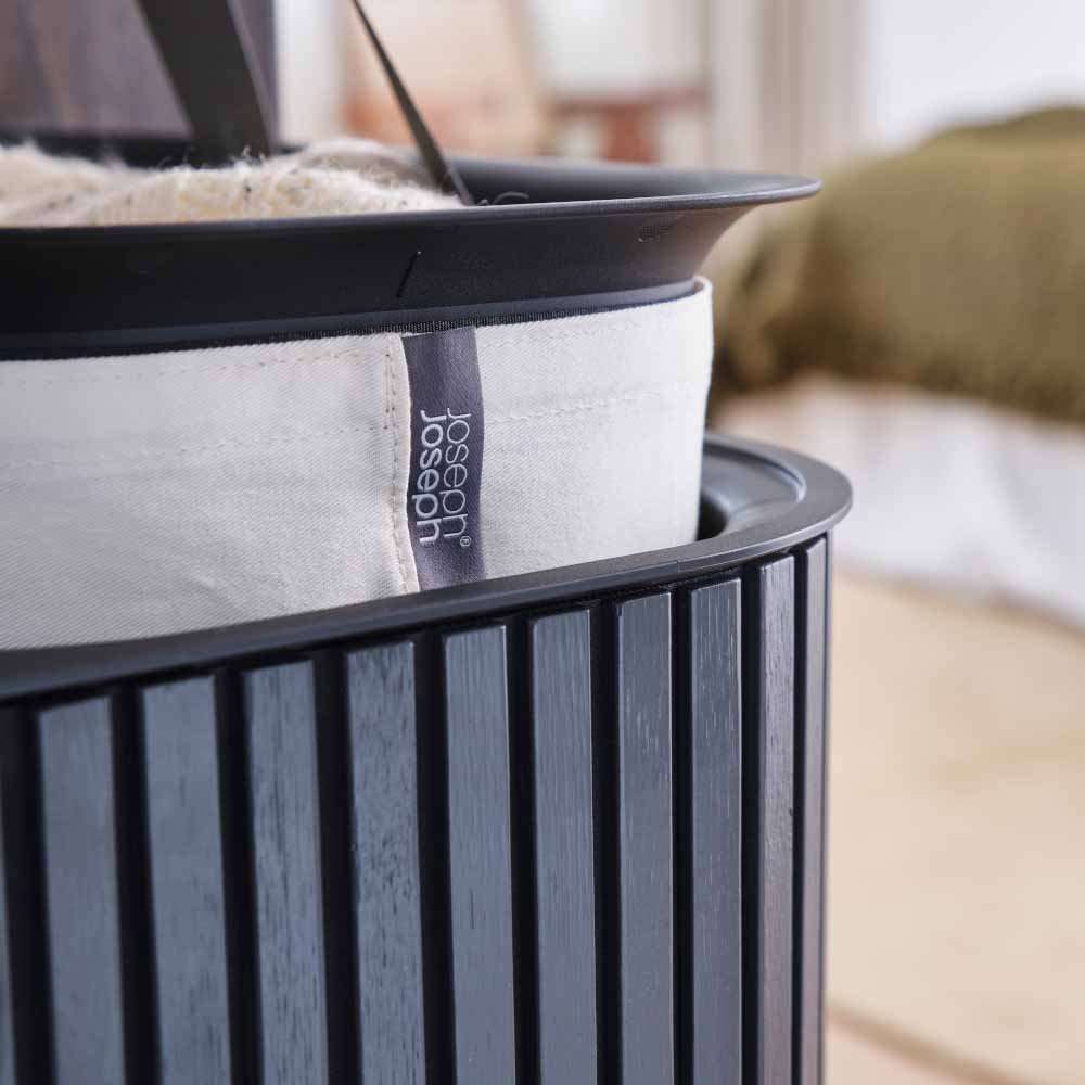Joseph Joseph Tota Trio Luxe 90L Easy-Empty Bamboo Laundry Basket at House