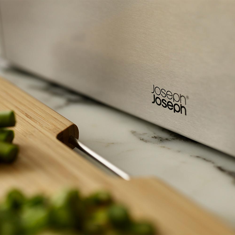 Joseph Joseph Folio Steel Bamboo 3 Piece Chopping Board Set with Storage Case