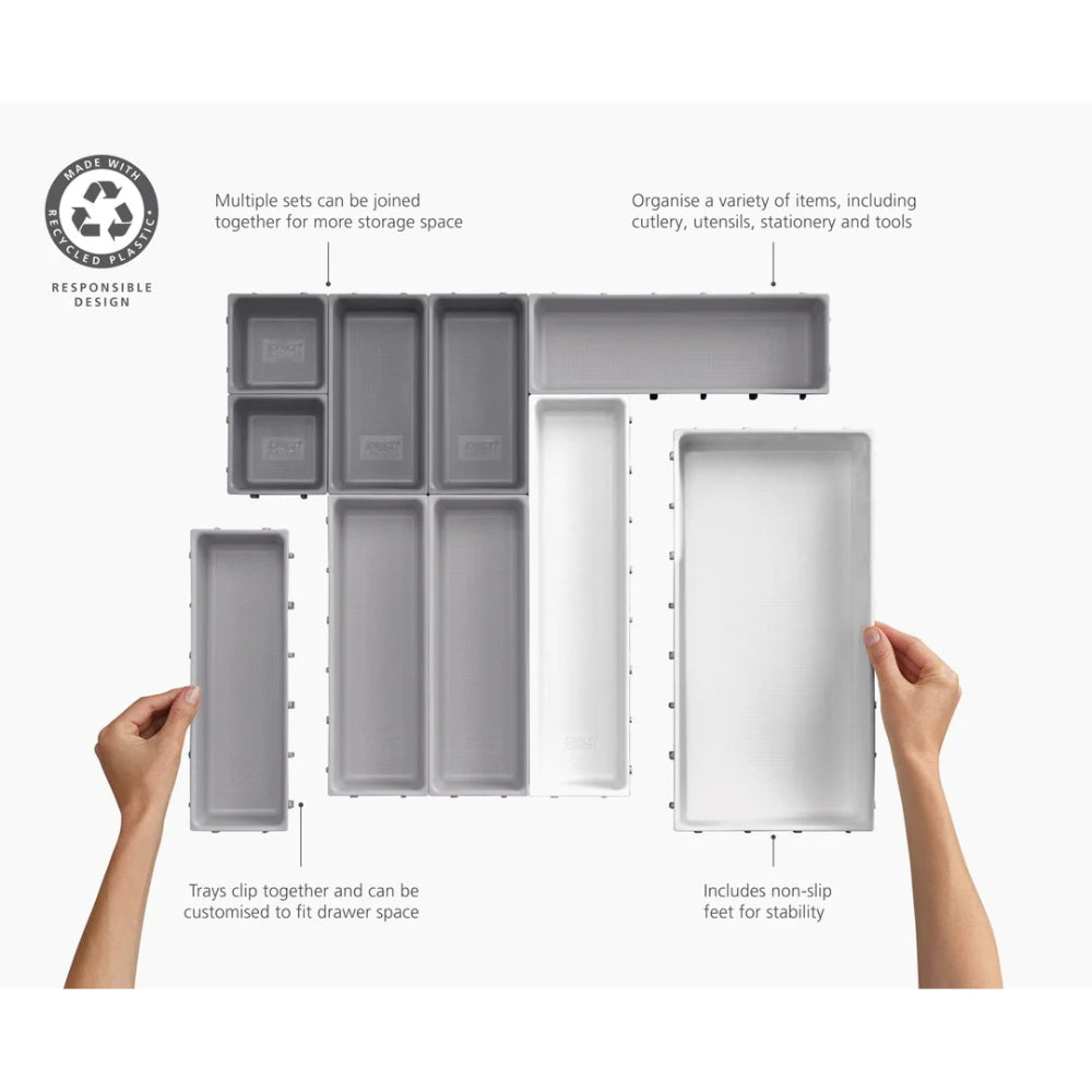 Joseph Joseph Blox 10 Piece Drawer Organiser Set Stone