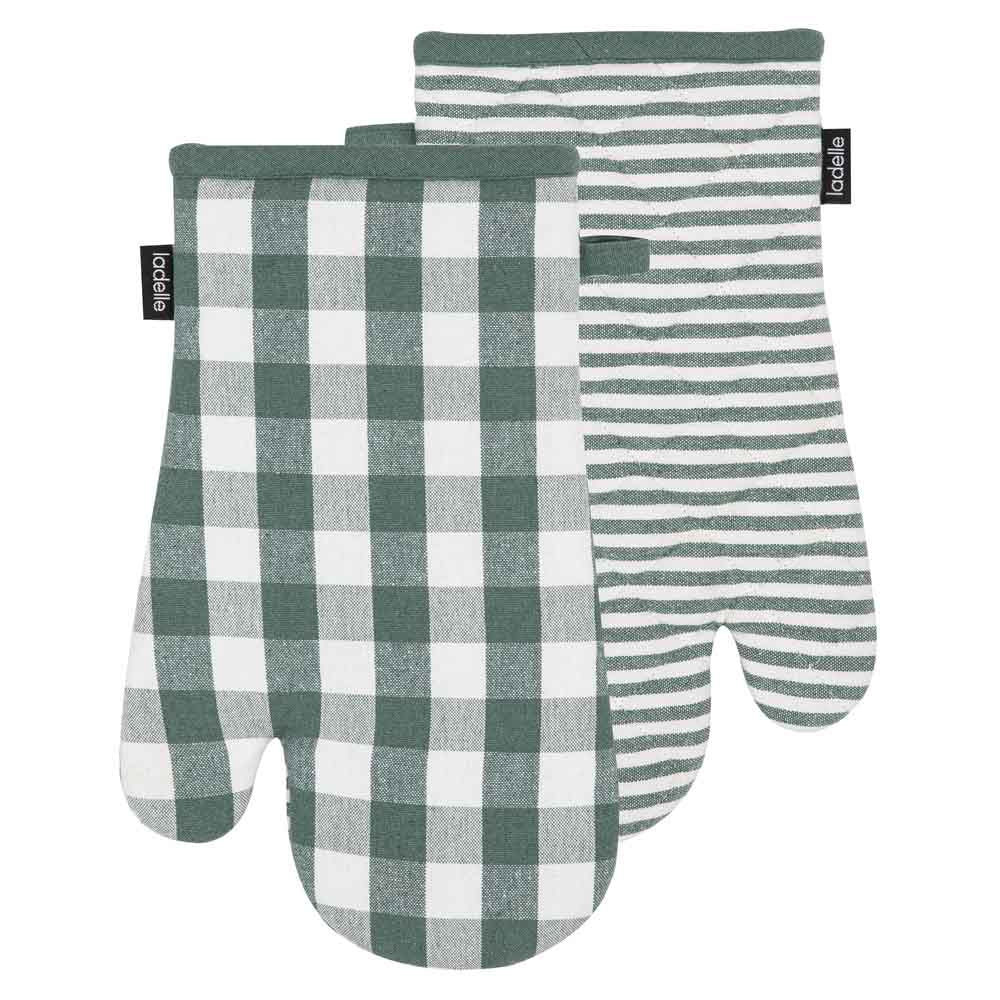 Ladelle Eco Set of 2 Gingham Oven Mitts
