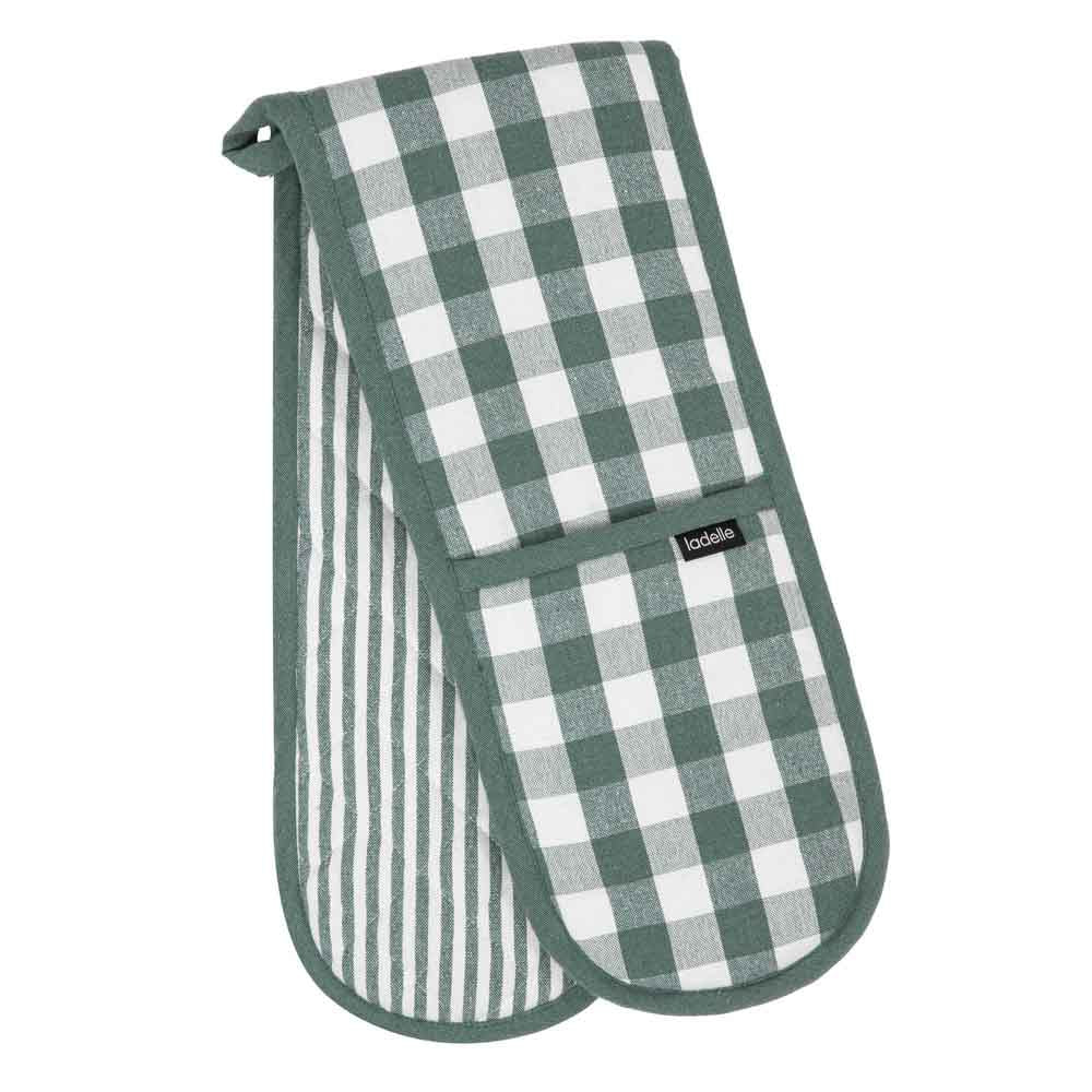 Ladelle Eco Gingham Double Oven Mitts