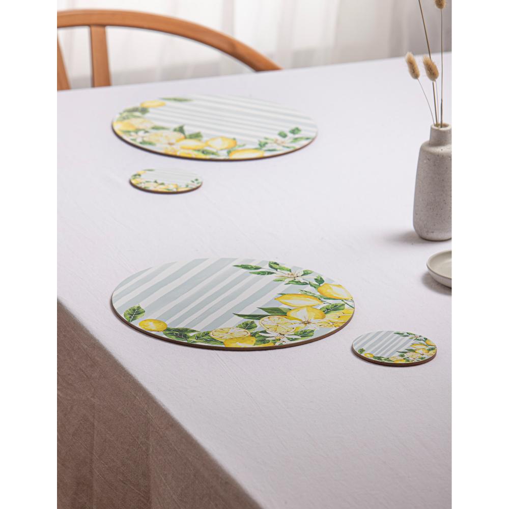 Ladelle Hardboard Capri Round Set of 4 Placemats