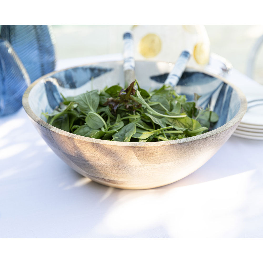 Ladelle Blue Lagoon Mango Wood Bowl