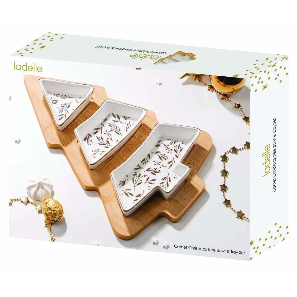 Ladelle Comet Christmas Tree Bowl & Tray Set