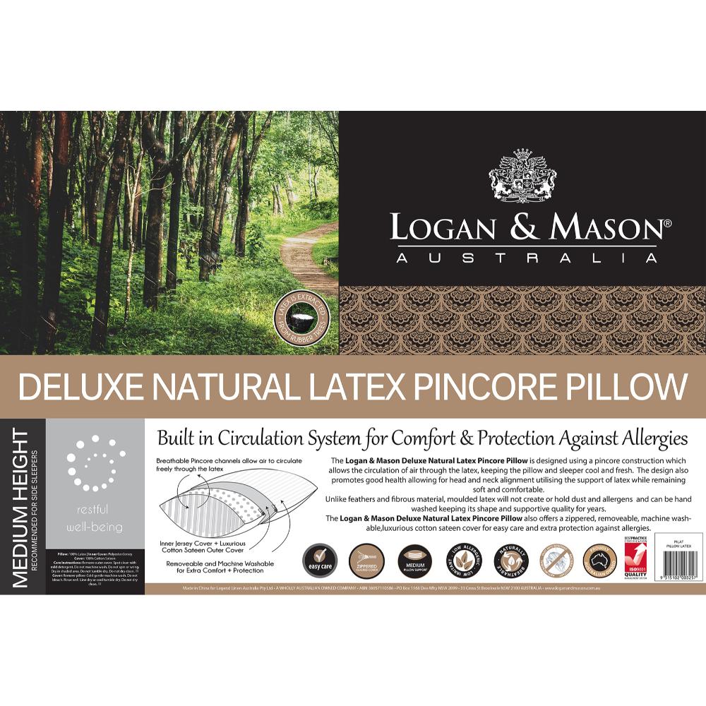 Logan & Mason Deluxe Natural Latex Pincore Pillow