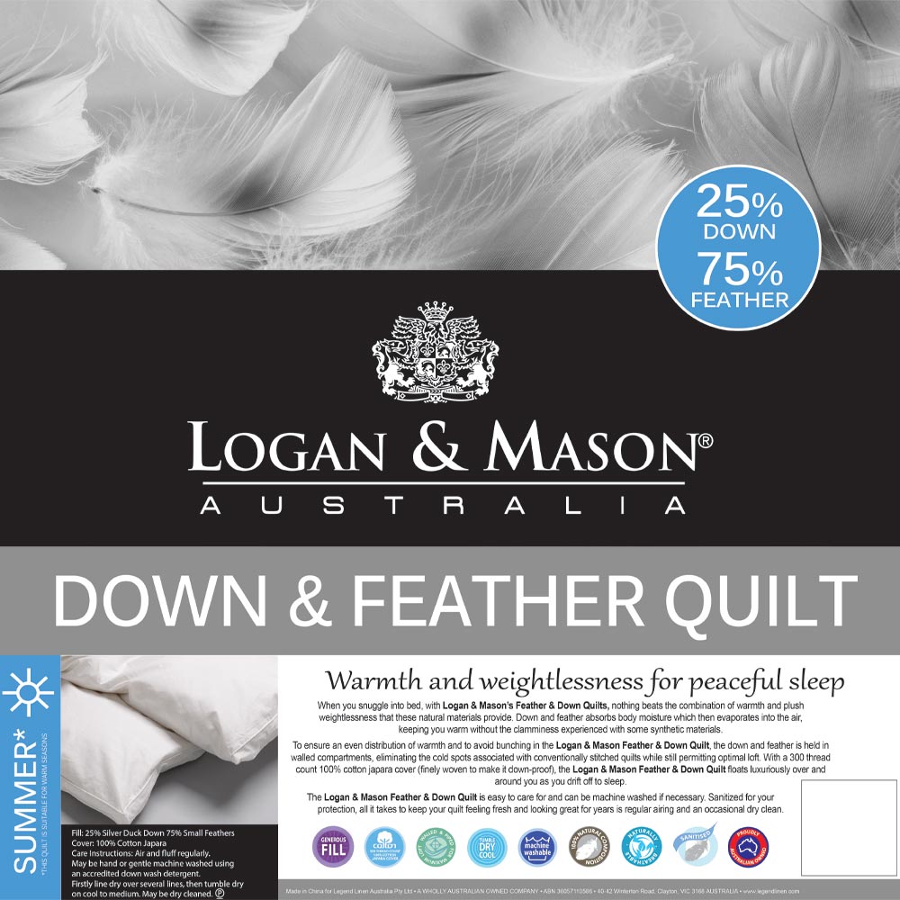 Logan & Mason 25/75 Duck Down & Feather Quilt