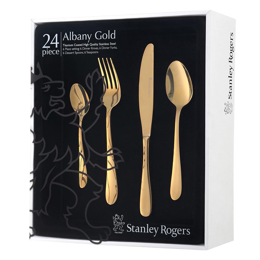 Stanley Rogers Albany Gold 24 Piece Cutlery Set