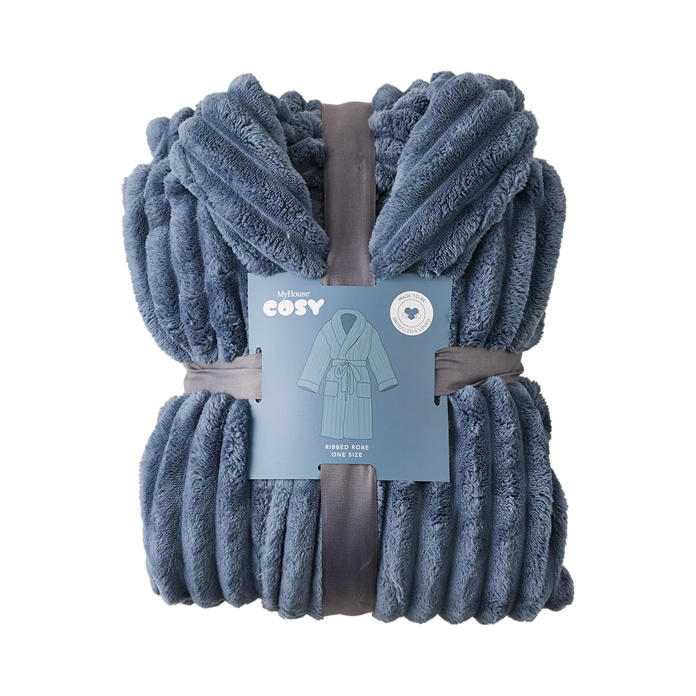MyHouse Cosy Ribbed Robe Slate