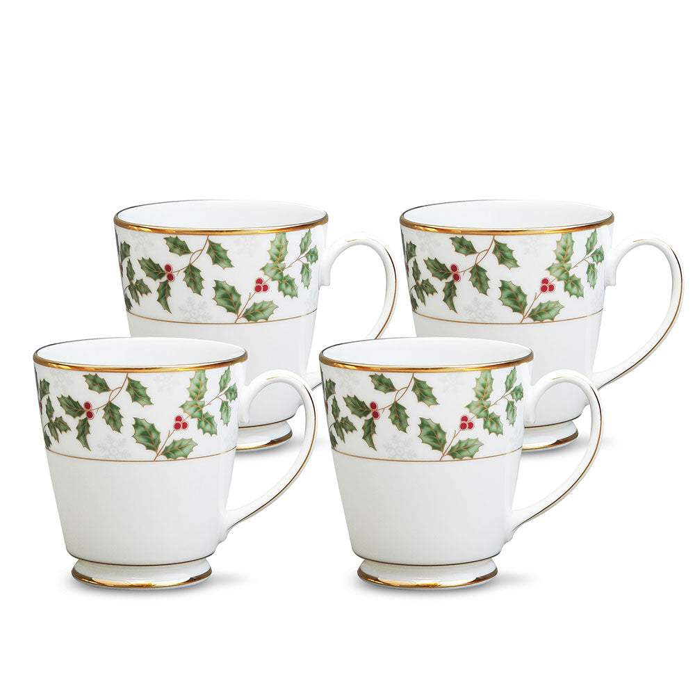 Noritake Holly and Berry Set of 4 Mugs 350ml