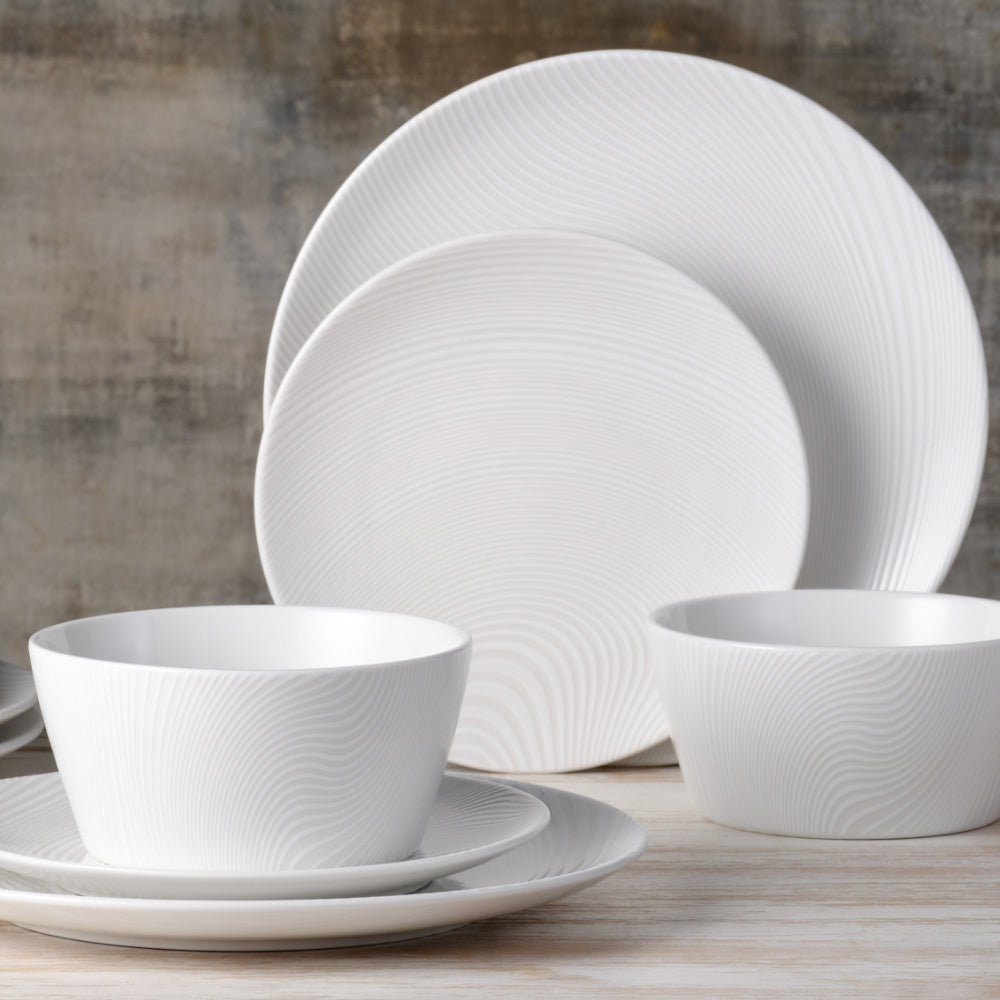 Noritake White On White 12 Piece Dinner Setting