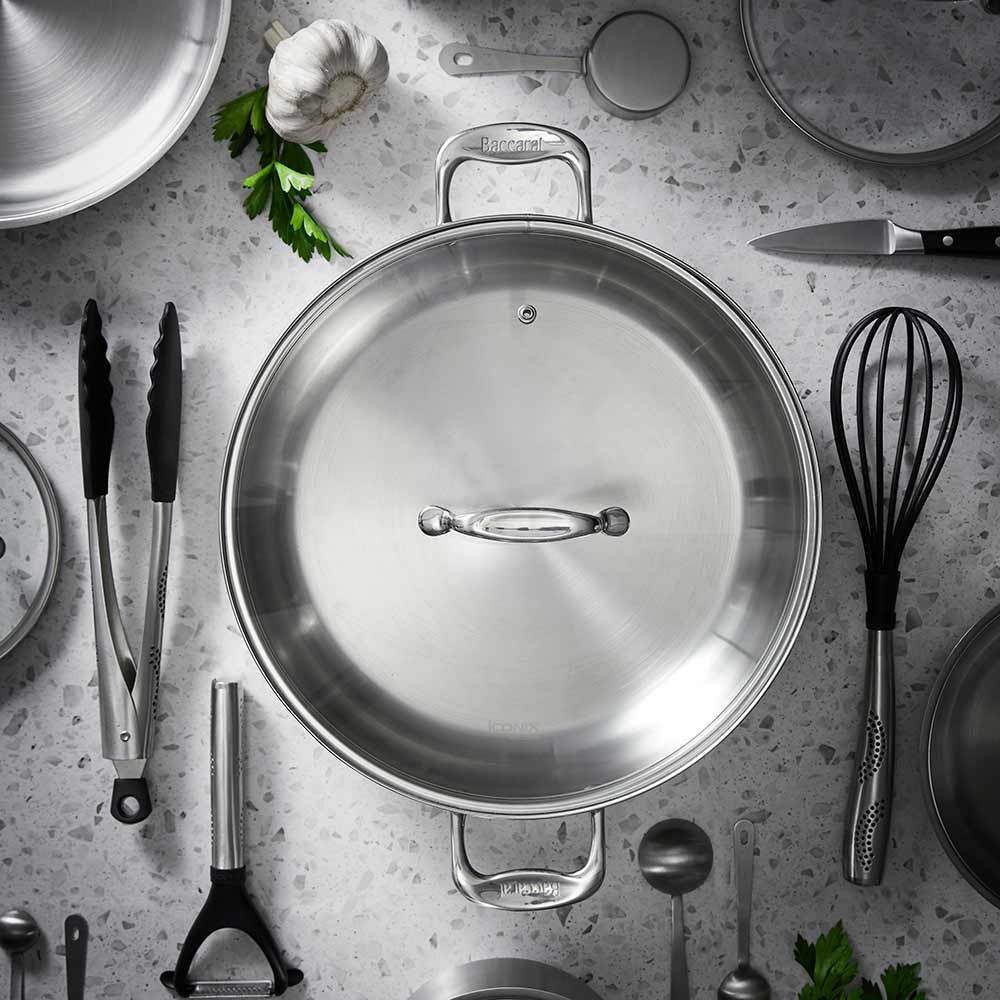 Baccarat iconiX Stainless Steel Chef Pan with Lid 32cm at House