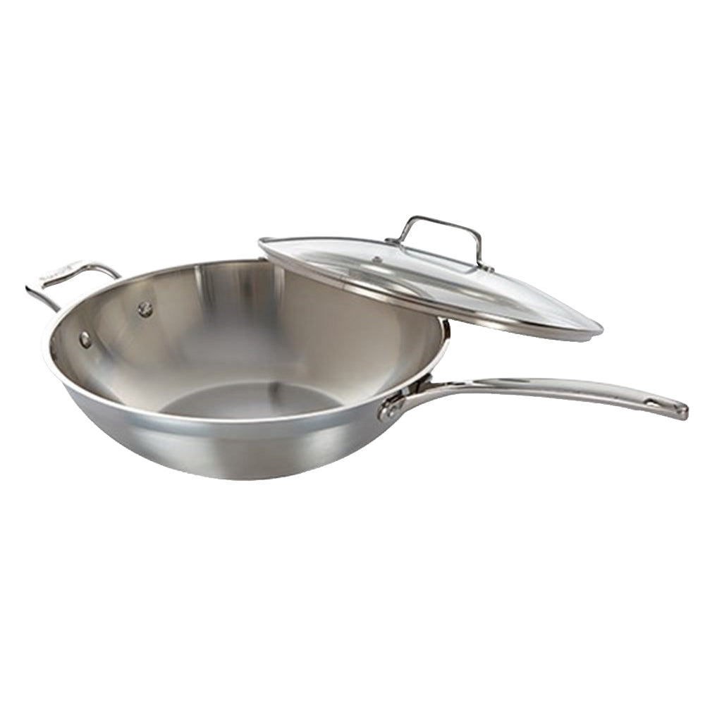 Baccarat iconiX Stainless Steel Wok with Lid & Helper Handle 32cm at House