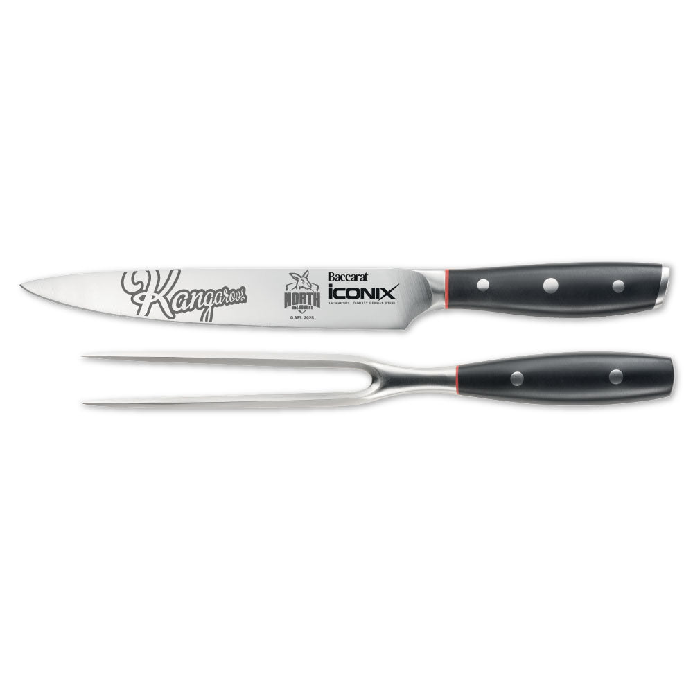 Baccarat iconiX Carving Knife Set AFL North Melbourne Kangaroos at House