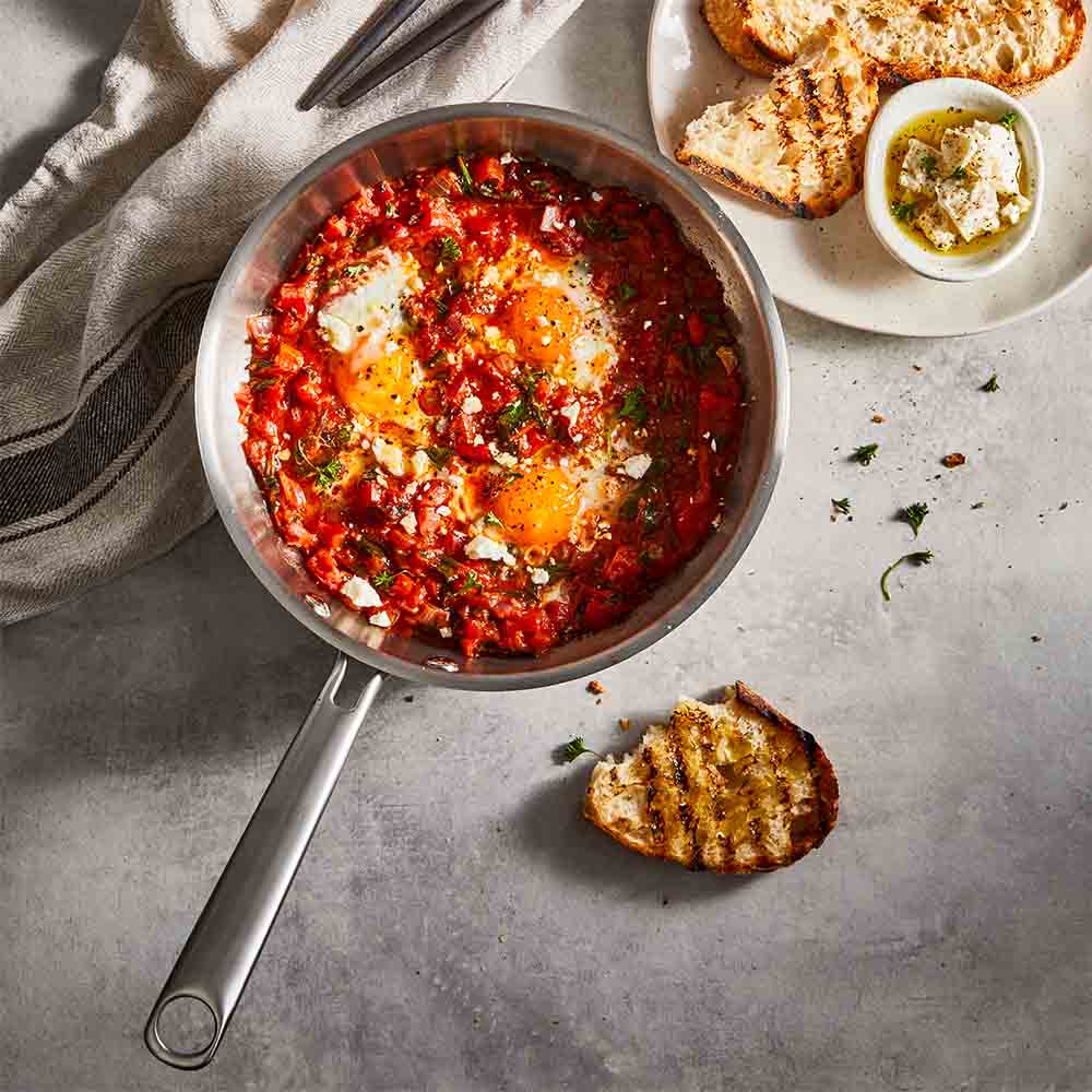 Baccarat Gourmet Stainless Steel Frypan 20cm with baked eggs at House