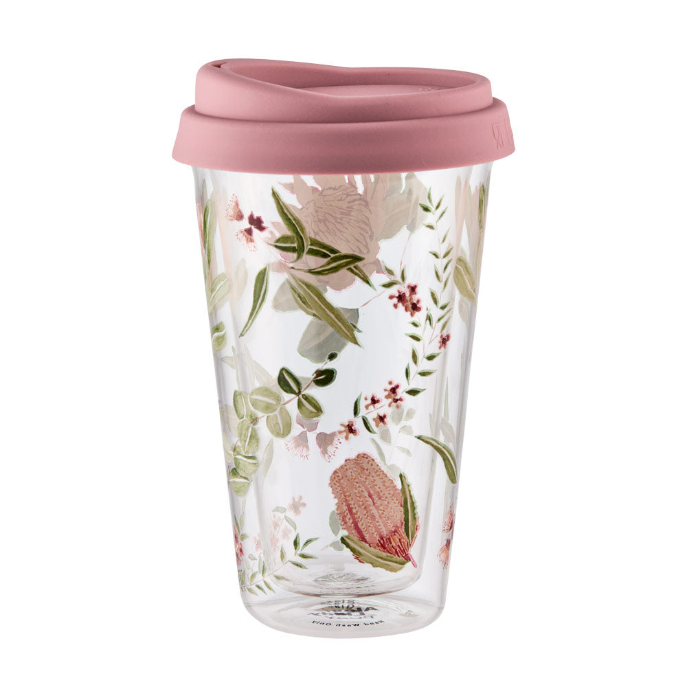 Alex Liddy Posy Double Walled Glass Travel Mug 350ml at House