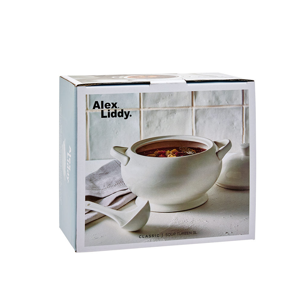Alex Liddy Classic Soup Tureen 3L White Fine Bone China at House
