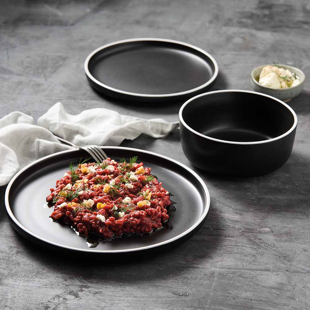 Alex Liddy Caviar 12 Piece Dinner Set black