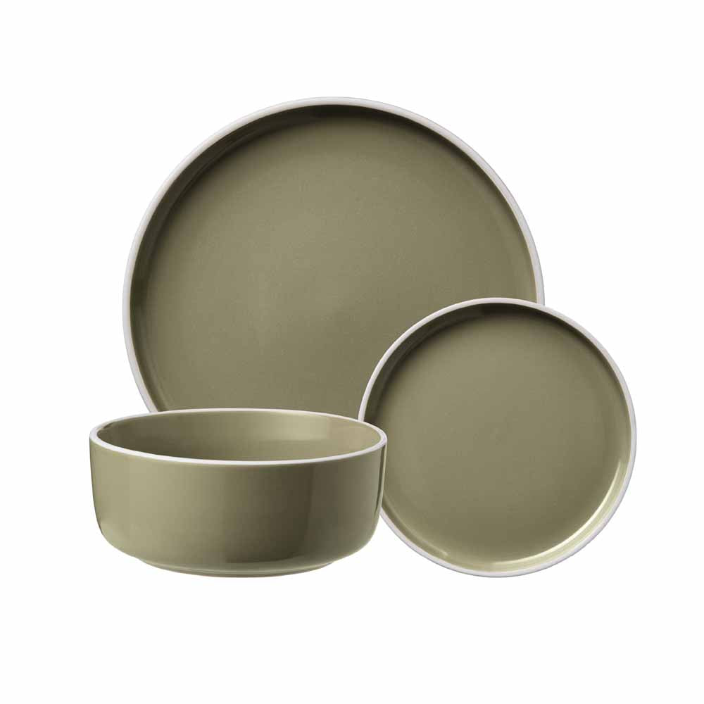 Alex Liddy Caviar 12 Piece Dinner Set sage