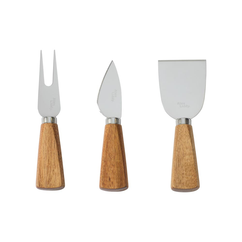 Alex Liddy Slate & Co Marble Serving Board with Set of 3 Cheese Knives - House