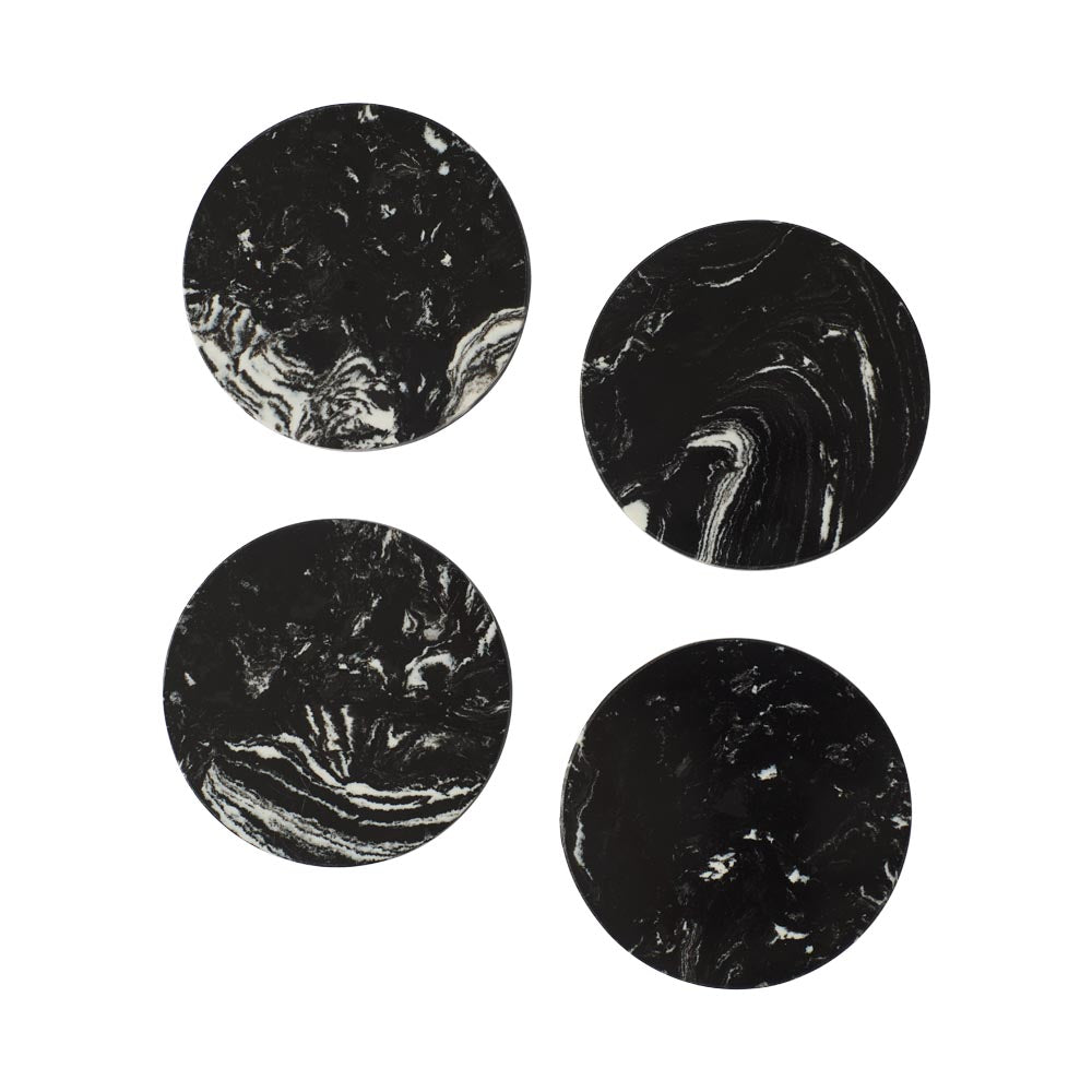 Alex Liddy Slate & Co Set of 4 Black Marble Coasters - House