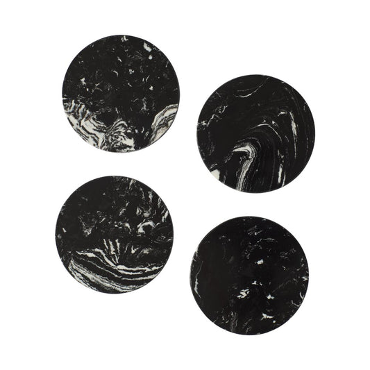 Alex Liddy Slate & Co Set of 4 Black Marble Coasters - House