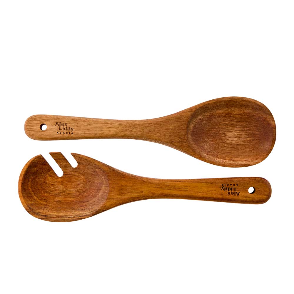 Alex Liddy Acacia Salad Bowl and Servers Set 28cm