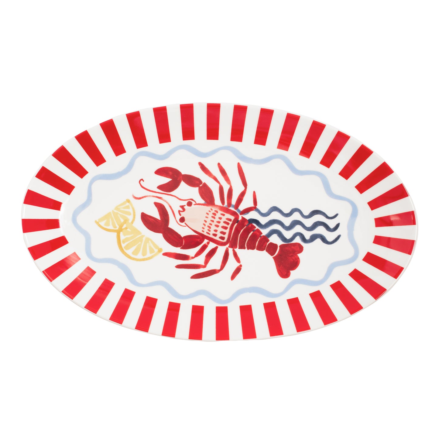 Porto Nautilus Oval Serving Platter 32x20cm Lobster