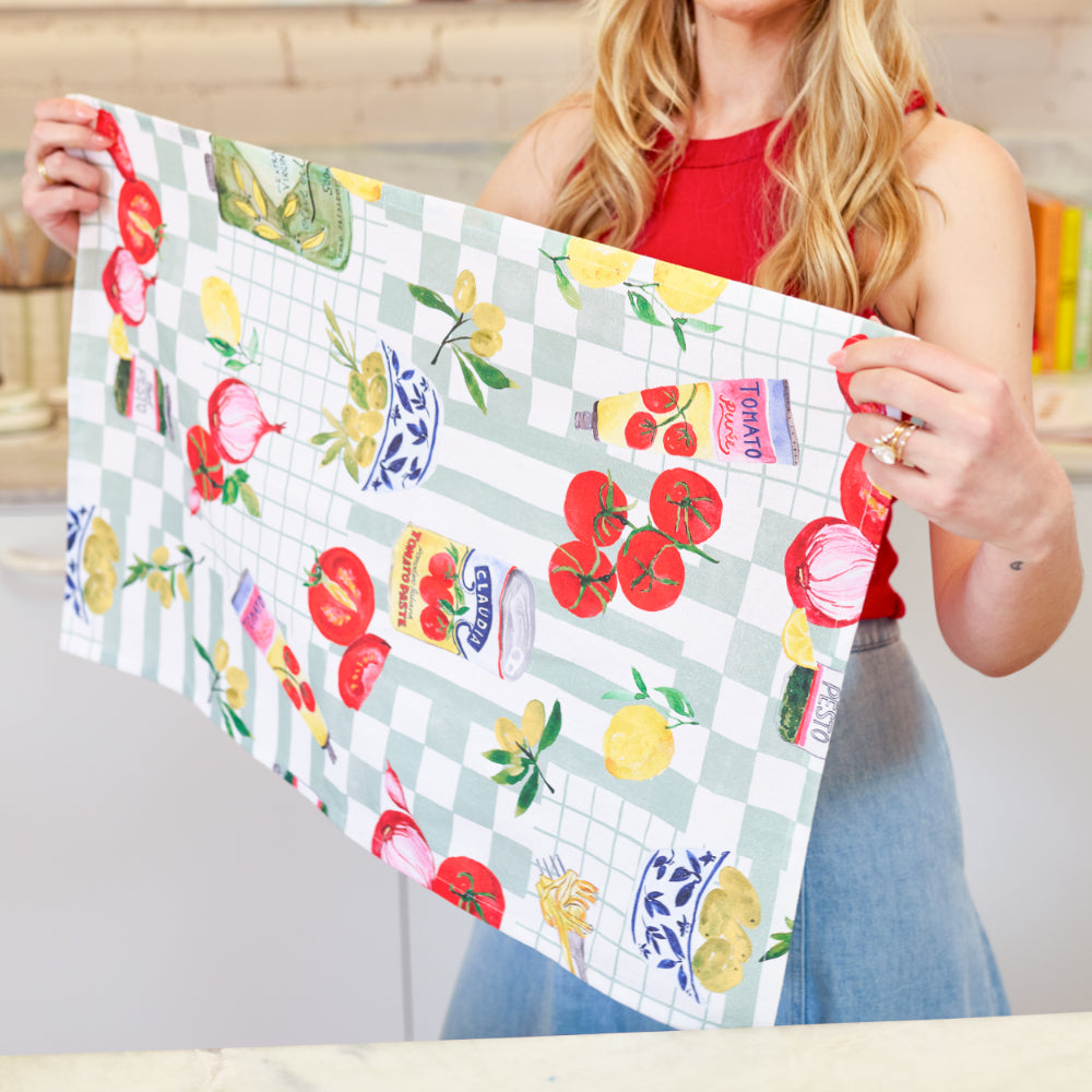 Porto Valentina Set of 2 Tea Towels 45x70cm Sage