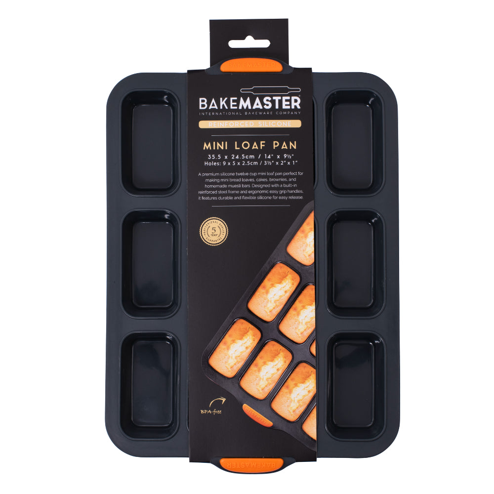 Bakemaster Silicone 12 Cup Mini Loaf Pan