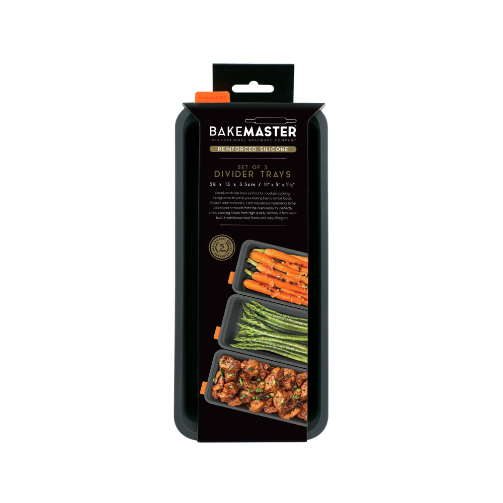 Bakemaster Set of 3 Divider Trays 28x13x3.5cm