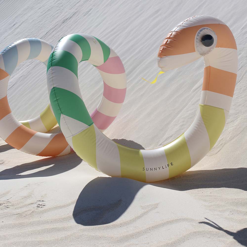 SUNNYLiFE Giant Inflatable Noodle Poolside Sorbet Stripe