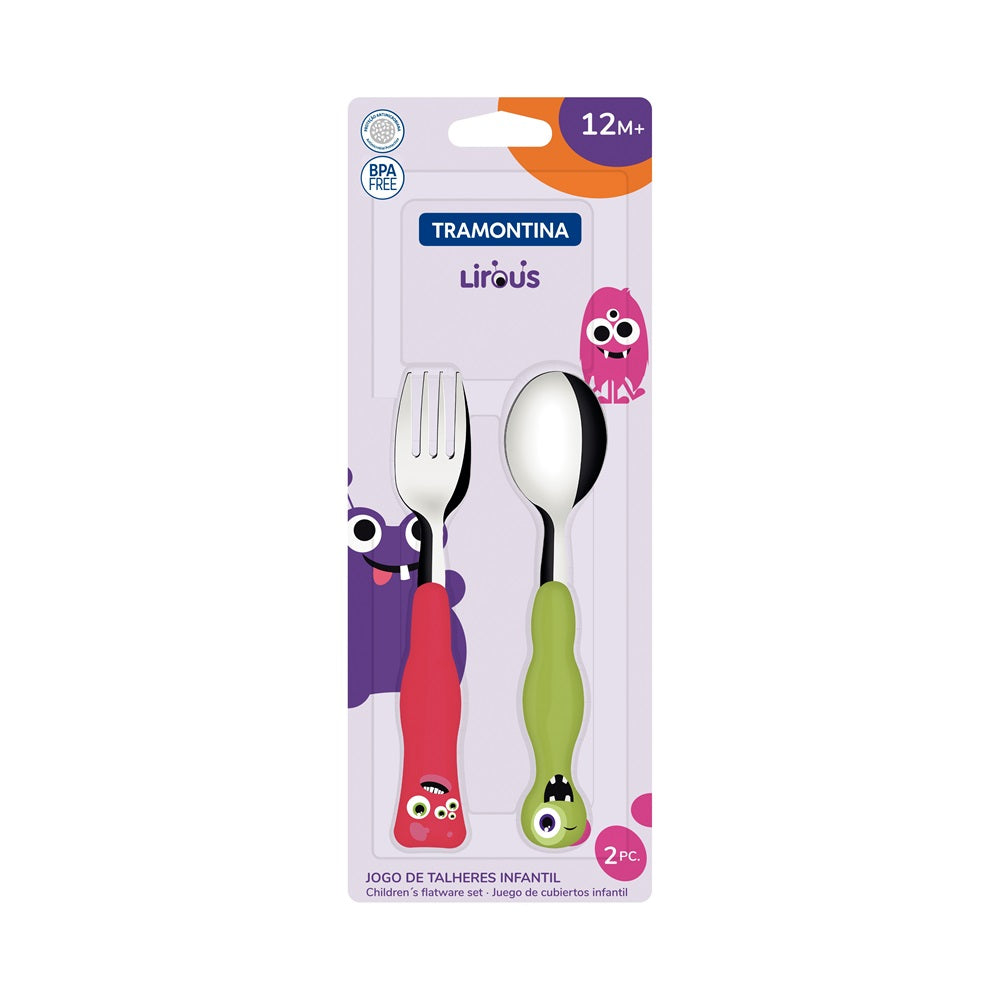 Tramontina 2 Piece Children's Tableware Set Monster handles - House