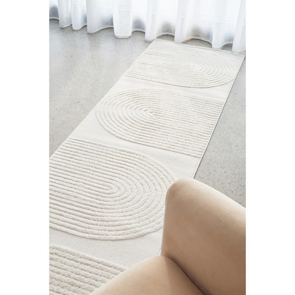 Rug Culture Lotus Abbey Runner White in lounge room at House