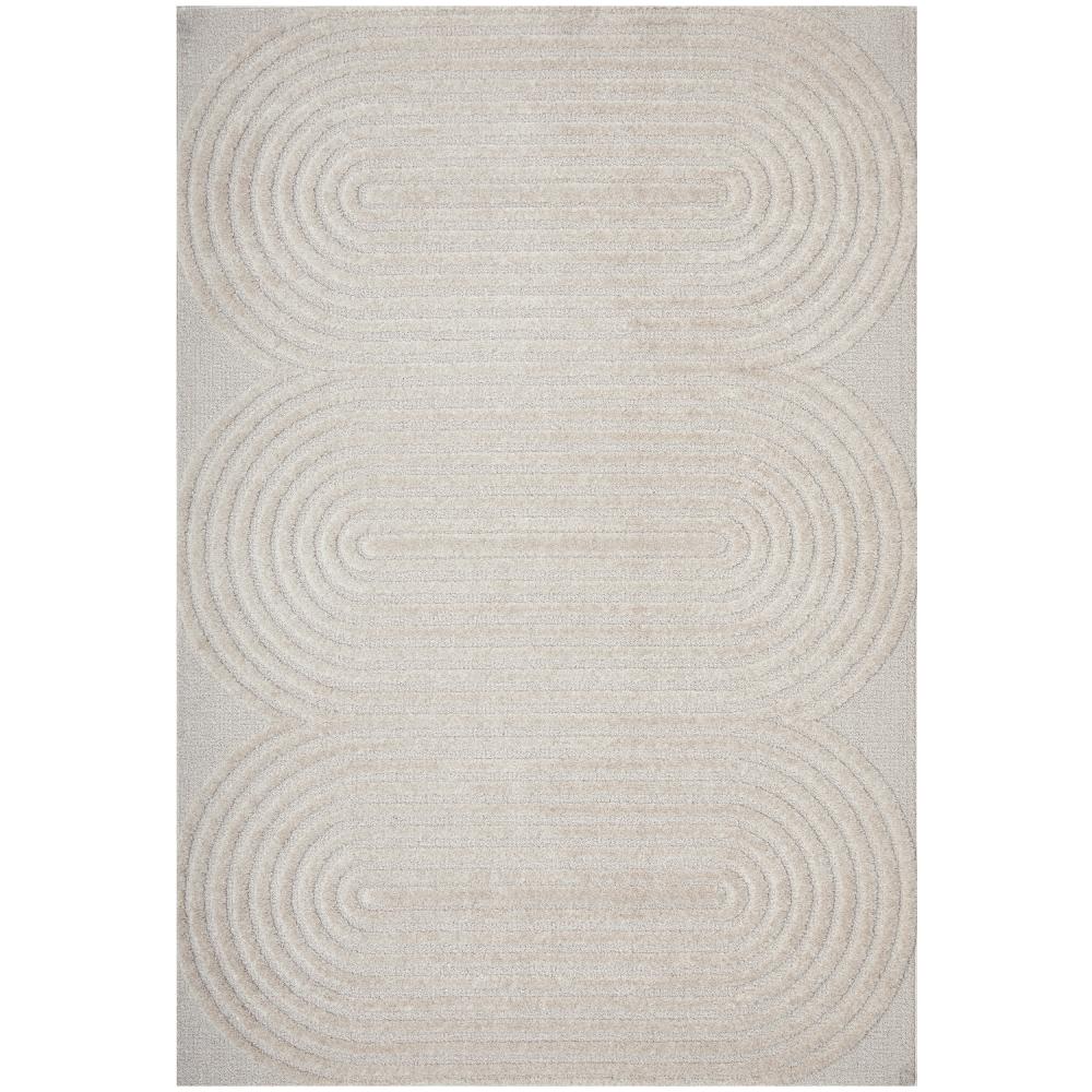 Rug Culture Lotus Carl Rug in beige at House. Rug with oval detail.