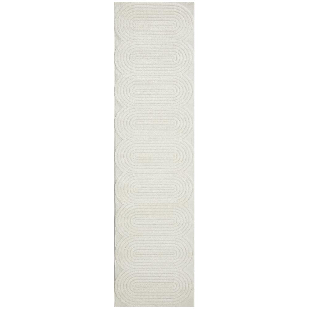 Rug Culture Lotus Carl Runner White with oval detail at House