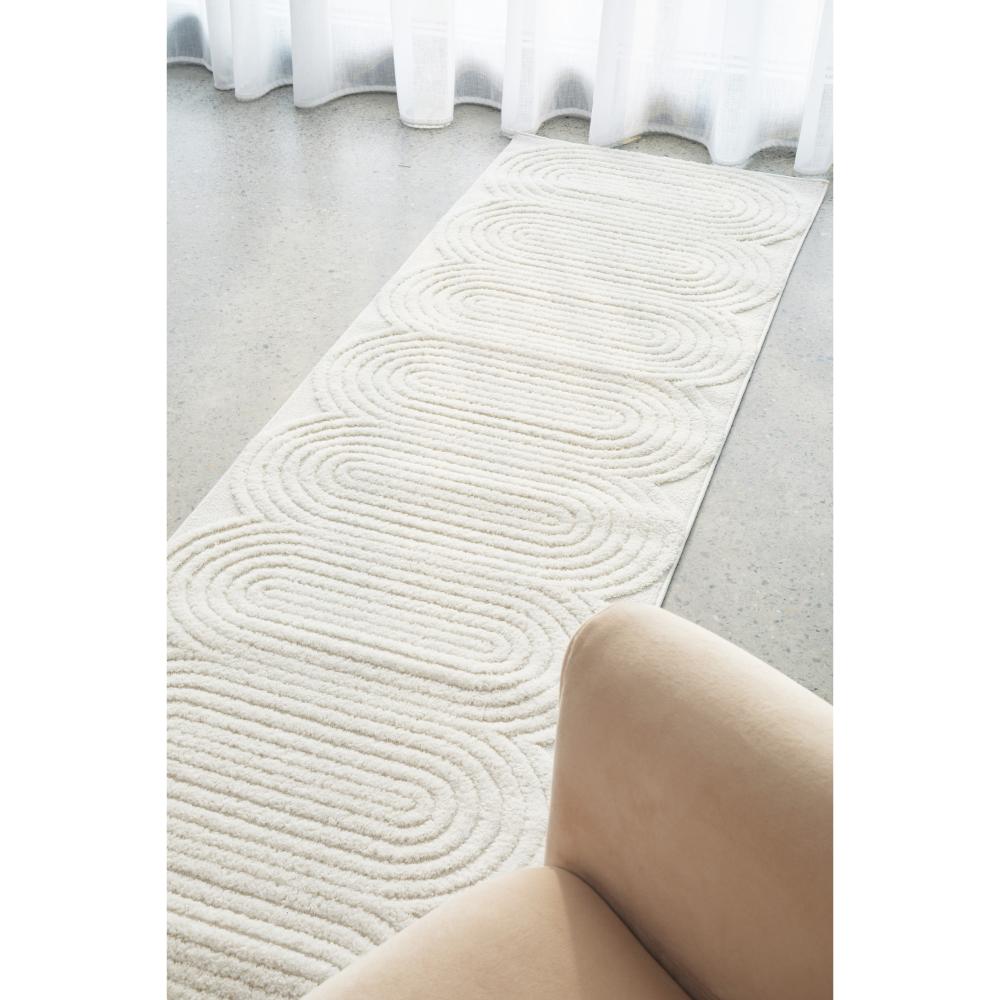 Rug Culture Lotus Carl Runner White in loungeroom at House