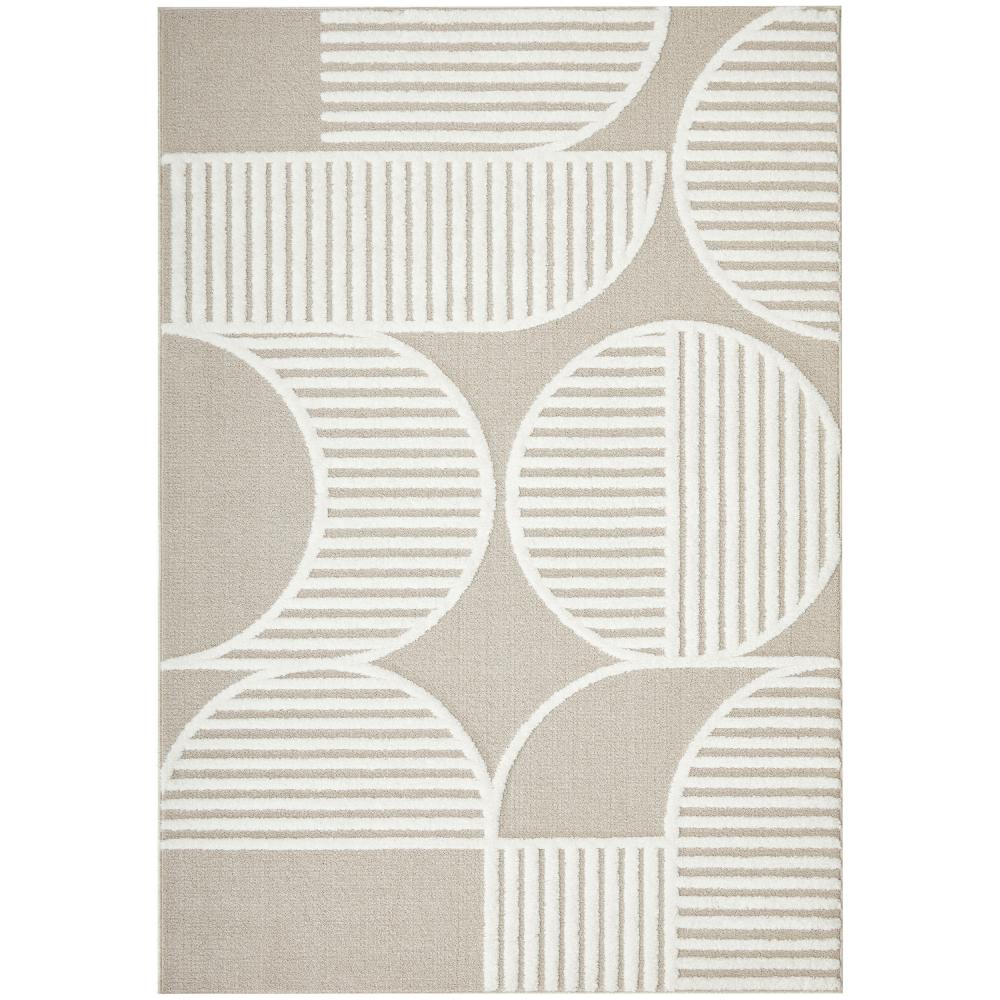 Rug Culture Lotus Leo Rug in Mixed Beige with art deco detail at House