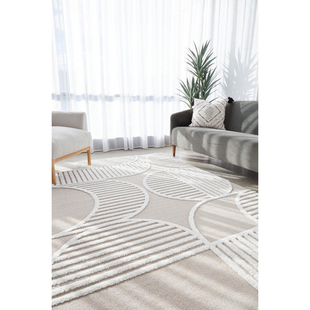 Rug Culture Lotus Leo Rug in Mixed Beige in a lounge room at House