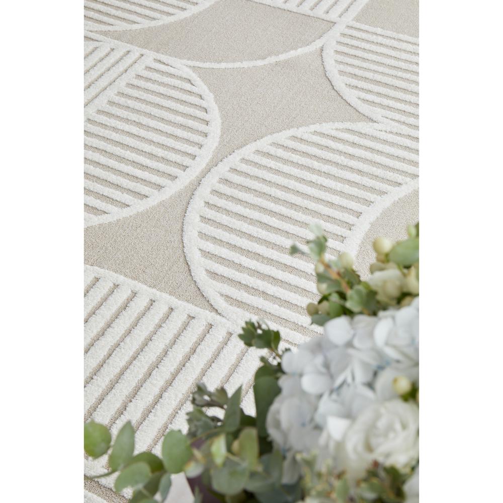 Rug Culture Lotus Leo Rug in Mixed Beige with art deco detail at House