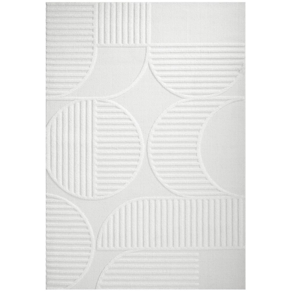 Rug Culture Lotus Leo Rug in White with art deco detail at House