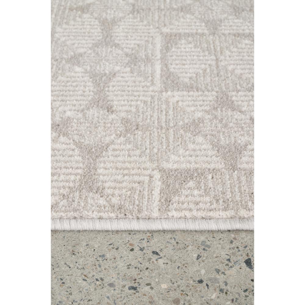 grey and cream geometric print Wool Rug detail image - House